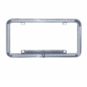 Led license plate frame adjustable decorative stainless steel alloy car license plate frame