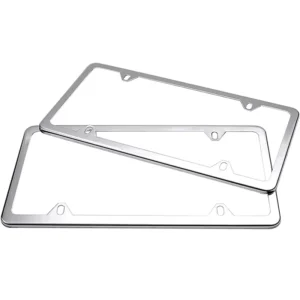 1 Pc Chrome USA Canada Metal Plastic Car License Plate Frame