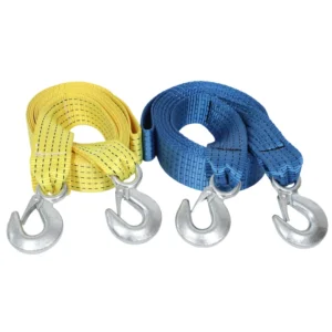 2″ Heavy Duty Tow Straps with Car Hooks Polyester Emergency Tow Rope for Racing Vehicle Recovery