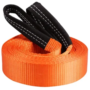 2″ X 20′ Tow Belt Heavy Duty 10,000Lbs Tow Strap Off Road Orange Towing Rope with Reinforced Loops for Recovery Vehicles