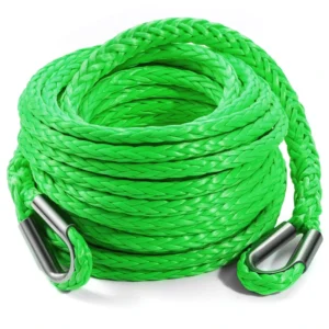 3/8” X 50ft Synthetic Tow Rope Winch Extension 26,500 Lbs for Road Vehicles ATV UTV SUV