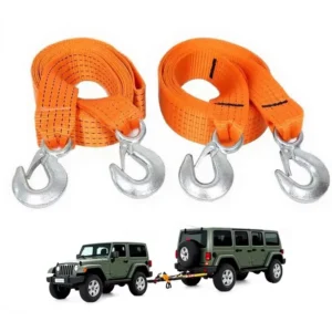 3M Heavy Duty 3 Ton Car Tow Cable Towing Pull Rope Strap With Hooks Portable Self-driving Tourism Heavy Duty Rescue Rope