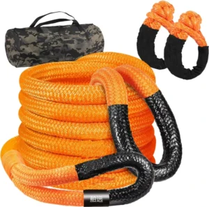 4×4 off Road Vehicle Plastic Towing Rope Braided Kinetic Energy Recovery Ropes Car Heavy Duty Winch Rope for Emergency Tool