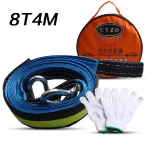 8T 4M Flexible Car Tow Rope Heavy Duty Self rescure Aoto Road Emergency Trailer Rope