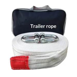 Car Tow Rope Rescue Off Road Vehicle Truck Towing Strap 20 Tons White Red