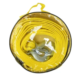 Car Tow Rope Yellow Double Hooks 4M Rope 5 Ton Car Tow Cable Towing Pull Rope Strap