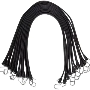 China Factory 21” EPDM Rubber Tarp Bungee Straps Heavy Duty Rubber Tie Down Bungee Cords With S Hook For Securing Tarps