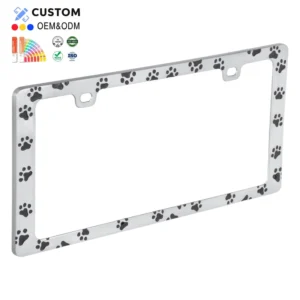Custom Design License Plate Frame Personalized Number Tag Holder Cover with Logo for Cars