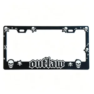 Custom Metal License Plate Frame Skull Gothic Tag Holder Black Aluminum Number License Plate Frame for Car Automotive Decoration