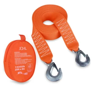 Dual Thick Yellow Polyester 38MM Off Road Car Tow Rope Strong Traction Pull Resistant Rescue Strap 2M 6M Length for Car Recovery