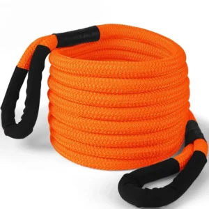 Durable Winch Snatch Recovery Tow Rope Nylon66 Double Braided 25mm Orange