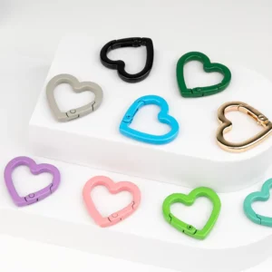 Heart Shape Spring Gate O Ring Hook Open Metal Waterproof Adjustable Customized Color Size Nickel Free Bag Accessories DIY