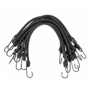 Heavy Duty Imported Rubber Latex 8mm Elastic Bungee Cords With Hooks Luggage Tie Down Straps