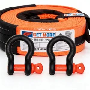 Heavy Duty Tow Strap 3″x30′ 30000 LBS with Shackles Reinforced Loop Recovery Rope for Truck Jeep SUV ATV Off Road Emergency