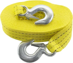 Heavy Duty Tow Strap With Solid Metal Hooks 10,000lbs Recovery Capacity Tow Rope