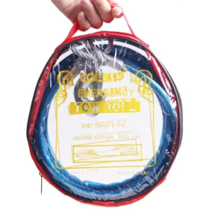 High Quality 4M 5T Steel Wire Tow Strap for Car Kinetic Tow Rope Steel Wire Towing Rope with Hook for Car