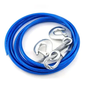 High Quality Car Vehicle Boat Steel Wire Tow Rope Emergency Steel Tow Cable Towing Strap Rope Hauling Pulling Line with Hook 2T