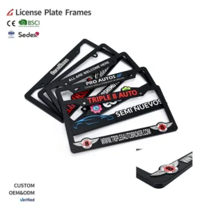 High Quality Custom Design Metal Plastic Car License Plate Frame License Plate Holder Cover Number Plate Frame