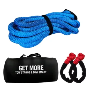 Kinetic Energy Recovery Rope Emergency Towing Kit for 4X4 OFF ROAD RECOVERY Car Trailer Tow Rope with Soft Shackles Storage Bag