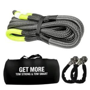 Kinetic Recovery Tow Rope 1/2″ 3/4″ 5/8″ 7/8″ Snatch Strap Heavy Duty Towing Straps Kit for Trucks SUV UTV ATV Tractor Car Jeep