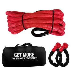 Kinetic Recovery Tow Rope with Soft Shackles Heavy Duty Offroad Snatch Strap for UTV ATV Truck Car Tractor Towing Gear
