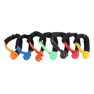 Nylon Winch Soft Shackle Tow Rope for Emergency Tools with Extra Sleeves for Sailing SUV Off Road Towing
