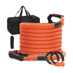 Orange Nylon Braided Emergency Tow Rope 22mm 6m Warranty for Utility Vehicle High Strength Recovery Road