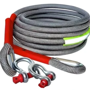 Outdoor Emergency Tow Rope Thick Nylon Polyester Metal White Beige