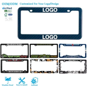 Personalized Stylish Rust Proof Carbon Fiber License Plate Frame