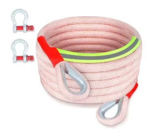 Recovery Rope Heavy Duty Tow Rope with Steel Shackles Off Road Recovery Gear High Stretching Recovery Rope with Portable Bag