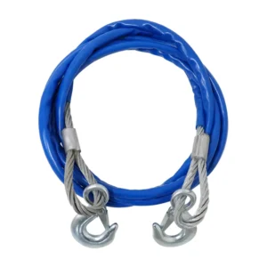Steel Wire Tow Cable Tow Strap Towing Rope with Hooks for Heavy Duty Car Emergency