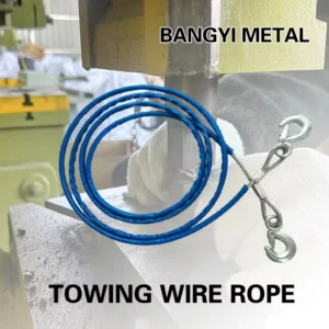 Tow Cable With Pvc Coating Steel Wire Trailer Rope Wear Resistant Emergency Towing Rope for Trucks and Cars
