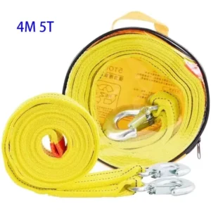 Trailer Rope Double layer Thickened with 4m 5 Tons Pull Rope Hook Car Tow Rope
