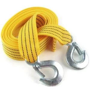 Yellow 4m 5000Kg Towing Pull Strap Rope with Hooks Nylon Car Tow Cable
